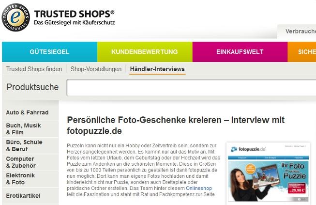 Trusted Shops Interview mit fotopuzzle.de