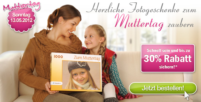 Rabatt-Aktion zum Muttertag bei fotopuzzle.de