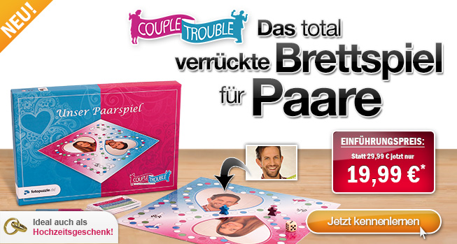 Das neue Brettspiel Couple Trouble von fotopuzzle.de