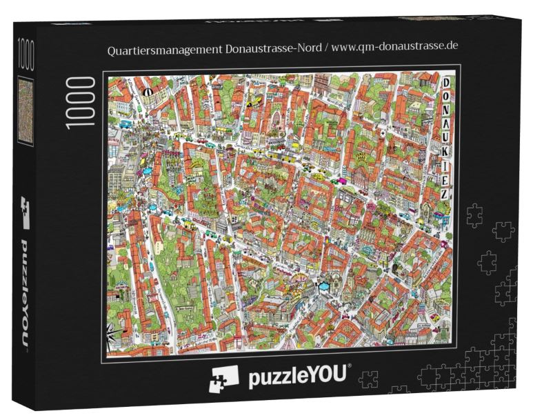 Das Donaukiez als Karte abgebildet auf einem puzzleYOU Fotopuzzle